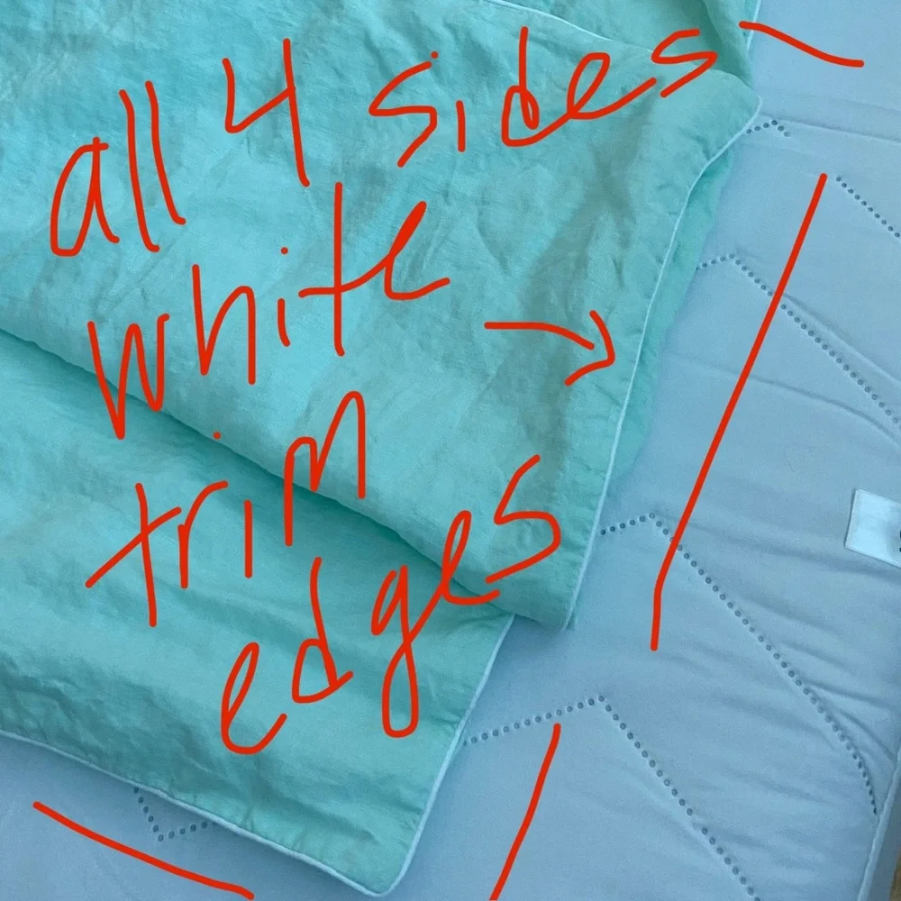 🍒Hill House Home Linen 2021 Duvet+Fitted Sheet+2 Pillowcases Queen/Seafoam Green